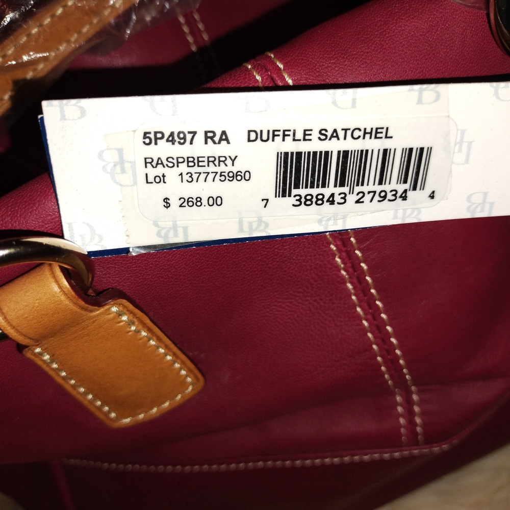 Dooney & Bourke Lambskin Leather Duffle Satchel in Raspberry - Picture 4 of 10